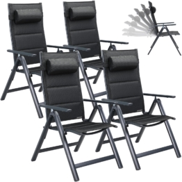 Gartenstuhl Bern Premium 4er-Set Anthrazit gepolstert