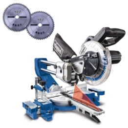 Kapp-, Zug- und Gehrungssäge HM90SL scheppach mit 2. Sägeblatt - 220-240V 50Hz 2200W - 216mm