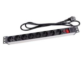 Perel 8-fach Buchse - Pin Erde - für 19" Rack
