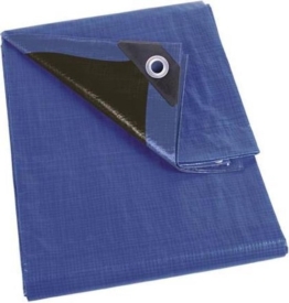 Perel Plane, ultrastark, 26 Ringe, verstärkte Ecken, rechteckig, blau/schwarz, 180 g/mÂ², 5 x 8 m