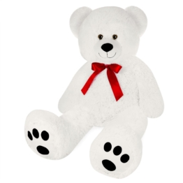 Plüschtier Teddybär XL Weiß inkl Herzkissen