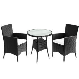 Polyrattan Balkonset 3-tlg inkl Sitzauflagen