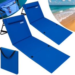 Strandmatte 2er-Set Blau 158x56x46cm gepolstert