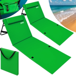 Strandmatte 2er-Set Grün 158x56x46cm gepolstert