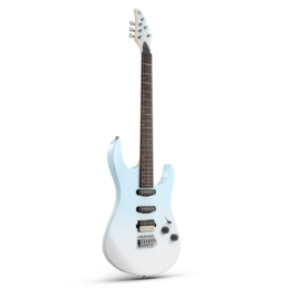Vollgröße E-Gitarre für Anfänger mit klaren Tönen und Tremolo, Blau-Weiß-Farbverlauf
