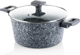 Westinghouse Kochtopf/Kasserolle Induktion - Ø 24 cm - Grauer Granit - Mit Deckel - PFOA frei