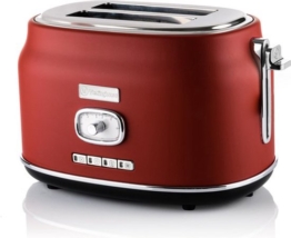 Westinghouse Retro-Toaster - 2 Scheiben - extra breite Schlitze - Warmhaltegestell - 815W - Rot