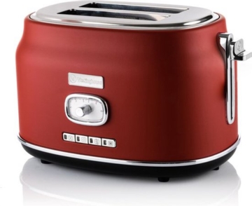 Westinghouse Retro-Toaster - 2 Scheiben - extra breite Schlitze - Warmhaltegestell - 815W - Rot