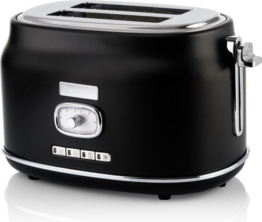 Westinghouse Retro-Toaster - 2 Scheiben - Extra breite Schlitze - Warmhaltegestell - 815W - Schwarz