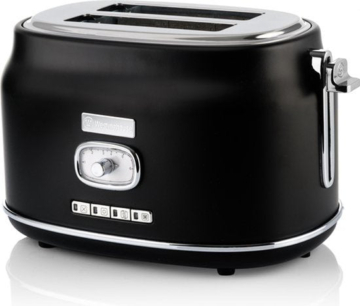 Westinghouse Retro-Toaster - 2 Scheiben - Extra breite Schlitze - Warmhaltegestell - 815W - Schwarz