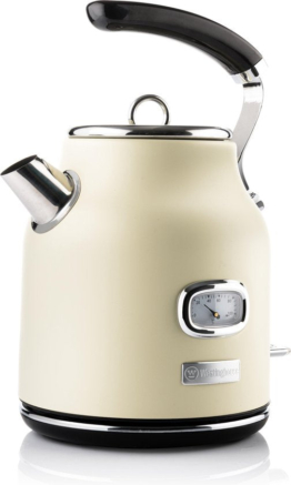 Westinghouse Retro Wasserkocher - 1.7L - Elektrischer Wasserkocher - BPA-frei - Mit Kalkfilter - 2200W - Beige