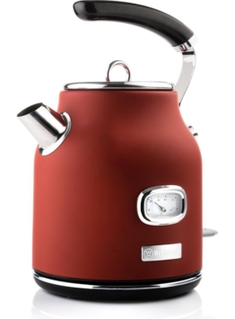 Westinghouse Retro Wasserkocher - 1.7L - Elektrischer Wasserkocher - BPA-frei - Mit Kalkfilter - 2200W - Rot