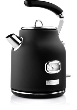 Westinghouse Retro Wasserkocher - 1.7L - Elektrischer Wasserkocher - BPA-frei - Mit Kalkfilter - 2200W - Schwarz
