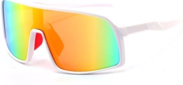 arpexÂ® Radsportbrille - Sportbrille - Polaroid Sonnenbrille - Sonnenbrille - Rennrad - Mountainbike - Motorrad - Weißer Rahmen, rote Gläser