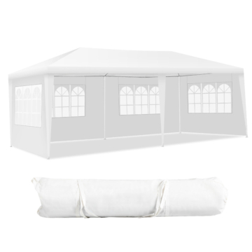 Coast 6 x 3 M Outdoor-Zelt tragbares wasserdichtes Zelt mit 4 abnehmbaren Seitenwänden weiß