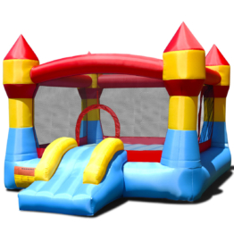 Coast Bouncy Castle aufblasbare Spielburg Outdoor Bouncer mit Rutsche farbig 370 x 280 x 230 cm
