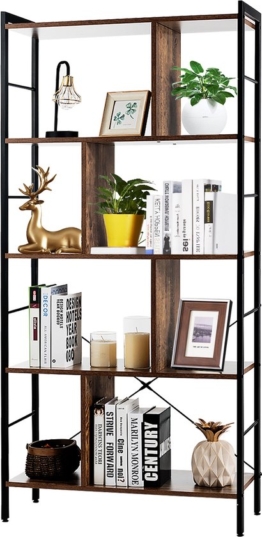 Coast Bücherregal 5-teilig mit Metallrahmen Holz - 74 x 30 x 154,5 cm - Braun