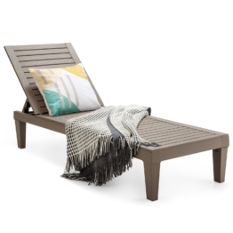 Coast Sonnenliege Gartenliege mit verstellbarer Rückenlehne Strandliege Liegestuhl 190 x 57,5 ??x 29 cm Braun