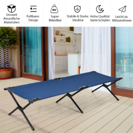Coast veldbed camping bed metalen frame opvouwbaar vouwbed veerkrachtig tot 135 kg 190 x 67 x 42 cm blauw