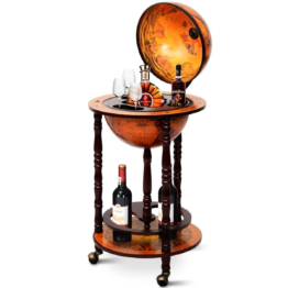 Costway - Weinregal - Globe Bar - Weinbar - Globe Bar - âŒ€ 45 cm - Braun