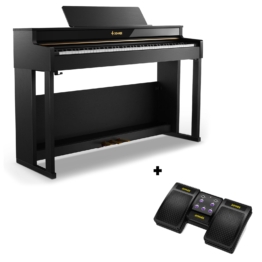 Donner DDP-400 Premium Upright Keyboard Piano mit 88 gewichteten Tasten und progressiver Hammermechanik, DDP-400 + Bluetooth Page Turner