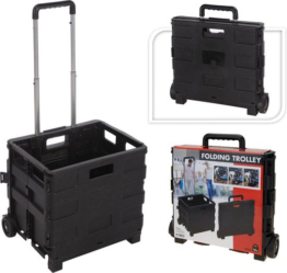 Einkaufswagen BASIC mit Klappkiste schwarz 30L 18kg