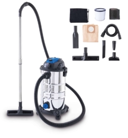 Elektro Nass-/Trockensauger VC30 Premium Scheppach - 1200W | 3m Schlauchlänge | 6m Anschlusskabel | 30L Fassungsvermögen | 20kPa