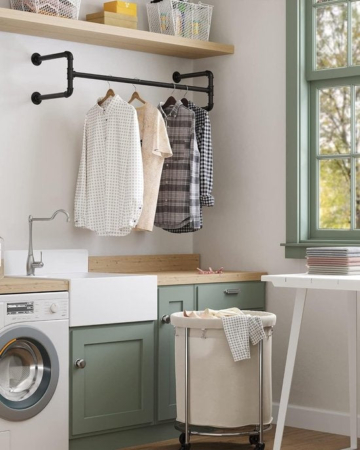 Kleiderständer - Kleiderstange aus schwarzem Metall - Kleiderstange im Industriedesign