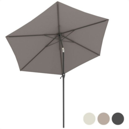 LifeGoods Sonnenschirm - Ã˜270 cm - 30Â° neigbar - wasserdicht - mit Bezug - Taupe