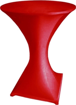 Perel - Bartable Schürze - Mit Extra Bezug - Tischschürze - Rot - Tischdecke - Stretch - Tischschürze für Bartable ∅80-85 x 110 cm