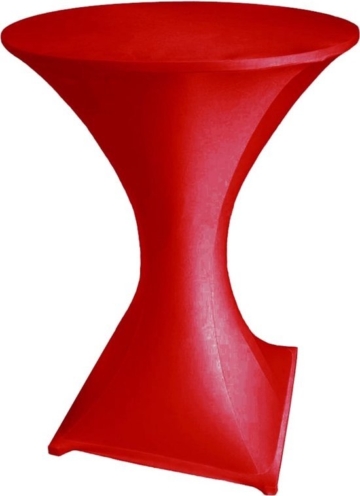 Perel - Bartable Schürze - Mit Extra Bezug - Tischschürze - Rot - Tischdecke - Stretch - Tischschürze für Bartable ∅80-85 x 110 cm