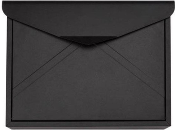 Perel Briefkasten Verona, Wand- und Pfostenmontage, Kuvertform, inkl. 2 Schlüssel, Maße (H x B x T) 38 x 29 x 11,5 cm, Stahl verzinkt, mattschwarz