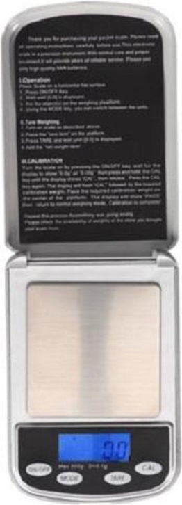 Perel Präzisionswaage, digital, 0,1 g bis 500 g, Tarafunktion, automatische Abschaltung, hintergrundbeleuchtetes LCD-Display, grau