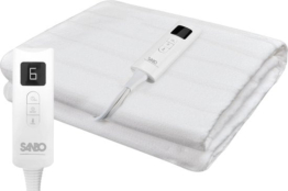 Sanbo Electric Blanket - Waschmaschinenfest - Unterbett - 150 x 80 cm - 7 Stufen - Mit Eckgummis - 1 Person