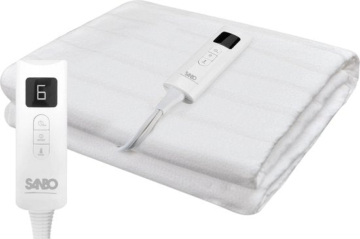 Sanbo Electric Blanket - Waschmaschinenfest - Unterbett - 150 x 80 cm - 7 Stufen - Mit Eckgummis - 1 Person