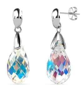 Yolora Damen Ohrringe mit Kalpa Camaka Kristallen - Silber - 18K Weißgold vergoldet