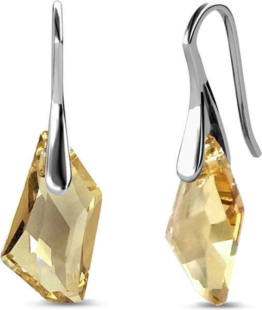 Yolora Damen Ohrringe Tropfen mit Kalpa Camaka Kristallen - Silber/Gold - 18K Weißgold vergoldet - Geschenkverpackt