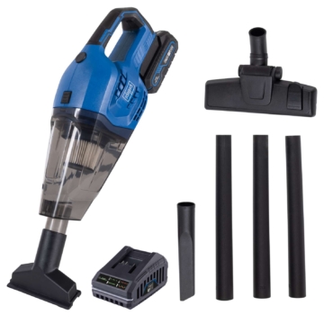 Akku Handstaubsauger C-HVC150-X Scheppach - 20V | 560ml Fassungsvermögen | Faltenfilter F9 Filterklasse | 10kPA Saugleistung | inkl. Akku & Ladegerät