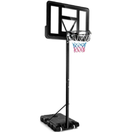 Coast 130 - 305 cm Basketballständer mit Netz und 2 Rädern Höhenverstellbar schwarz