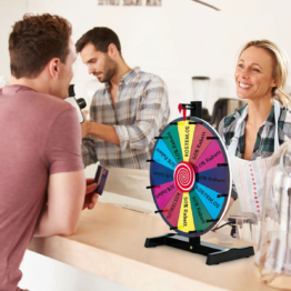 Coast 38 cm großes Glücksrad mit 12 Feldern Tabelle Spinne Fahrrad für Preise bunt