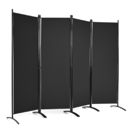 Coast 4-teilige Faltwand für Sichtschutz für Zuhause, Büro 220 x 51 x 173 cm schwarz