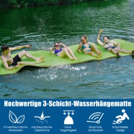 Coast drijvende watermat xpe schuimmat voor waterplezier 355 x 183 x 3,5 cm groen