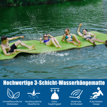 Coast drijvende watermat xpe schuimmat voor waterplezier 355 x 183 x 3,5 cm groen