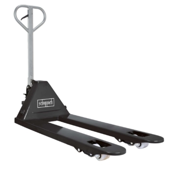Hubwagen HFW2500-BE Scheppach - 2500 kg Hubkraft | Gabellänge 1150mm | Beschichtete Laufräder | 3-Wege Hebel | für Lager, Werkstatt & Transportarbeit