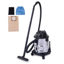Nass- Trockensauger WDV20-BE Scheppach - 1200W | 20L Edelstahlbehälter | Ausblasfunktion | mit Zubehör
