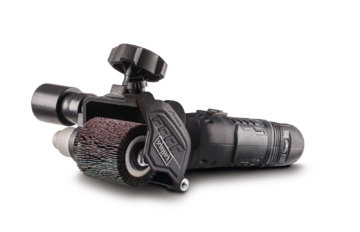 Satiniermaschine RMS500-BE Scheppach - 10-60 mm Bürstenbreite | variable Drehzahl | Bürstenschleifer inkl. Schleifbürstenset | Renovierungsschleifer