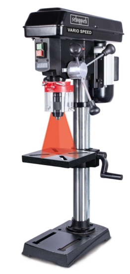 Tischbohrmaschine BTD19Vario-BE Scheppach - 550W | 1,5mm -13 mm Spannfutter | Vario-Speed von 440 bis 2580 min-1 | für Holz, Metall, Kunststoff
