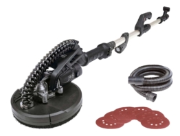 Wand- Deckenschleifer TBS915-BE Scheppach - Ø215mm, LED | 4m Schlauch, Adapter & 12 Schleifscheiben