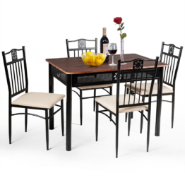 Coast 5-tlg. Esstisch-Set, Metalltisch und 4 Stühle, Küche, Frühstücksmöbel
