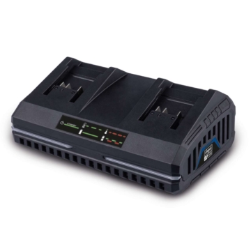 Doppelladegerät SDBC2.4A Scheppach - 20V | 2,0 Ah Akku ca. 60 Min. Ladezeit / 4,0 Ah Akku ca. 120 Min. Ladezeit | LED-Anzeige | Wandhalterung